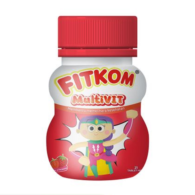 Jual Fitkom Multivit Strawberry 21 Tab Botol Curvy HBHoz