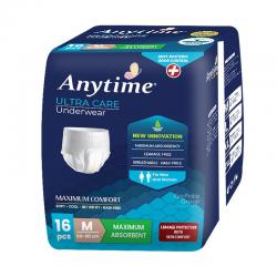Anytime Anti-Bacterial & Odor Control Ultra Care Adult Pants M (16 Pcs)