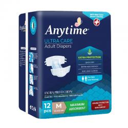 Anytime Anti bacteria & Odor Control Premium Adult Diapers M (12 Pcs)