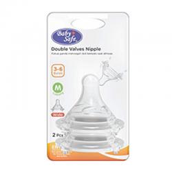 Baby Safe Dot Wide Neck M Double Valves Wide Neck Nipple DWN0M 2s