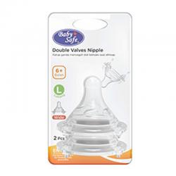 Baby Safe Dot Wide Neck L Double Valves Wide Neck Nipple DWN0L 2s