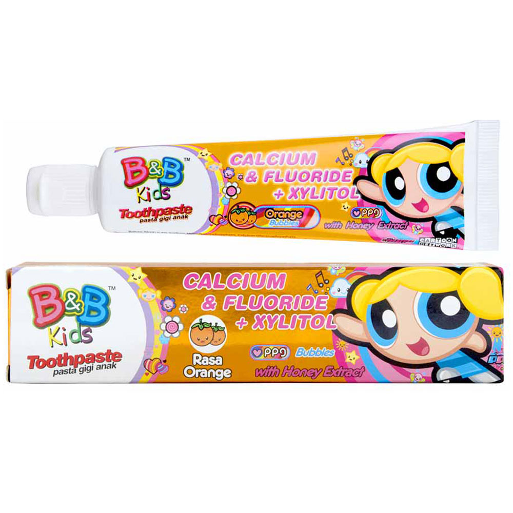 Jual B&B Kids Toothpaste Bubbles Powerpuff Girls (Orange) 50gr - HBHoz