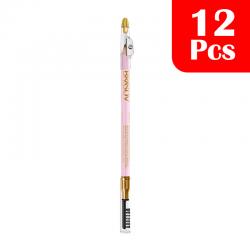 Brasov Eyebrow Pencil 3 in 1 Brown 2.5gr (12 Pcs)