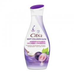 Citra Hand Body Lotion Night Collagen Glow Grapeseed Oil and Yoghurt 210ml