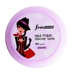 Fem Nail Polish Remover Wipes Grape (40 Sheets)