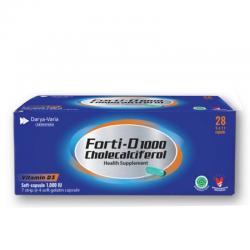 Forti-D 1000 Vitamin D3 Box (7 Strip @ 4 Kapsul Lunak)