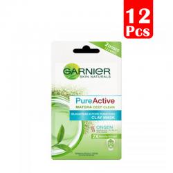 Garnier Pure Active Matcha Onsen Clay Mask (PAKET ISI 12pcs)