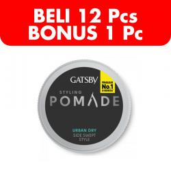 Gatsby Styling Pomade Urban Dry 30gr (BELI 12pcs Bonus 1pc)