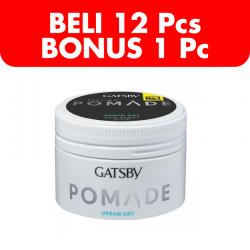 Gatsby Styling Pomade Urban Dry 75gr (BELI 12pcs Bonus 1pc)