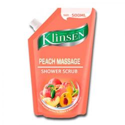 Klinsen Shower Scrub Peach Massage 500ml Refill (ED: Jul 25)