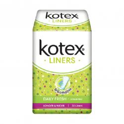 Kotex Liners Daily Fresh Unscented Longer & Wider 32s
