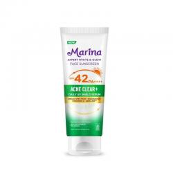 Marina Expert White & Glow Daily UV Shield Face Sunscreen SPF 42 PA++++ Acne Clear+ 30ml