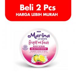 Marina UV White Body Scrub Bright and Fresh 185ml (BELI 2pcs LEBIH MURAH)