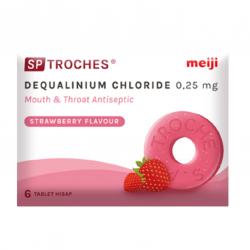 Meiji SP Troches Rasa Strawberry 6 Tablet Hisap