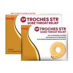 Meiji SP Troches Sore Throat Relief (1 Blister @12 Tablet Hisap)