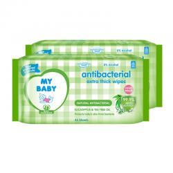 My Baby Extra Thick Wipes Antibacterial 45s (GRATIS 1pc My Baby Extra Thick Wipes Antibacterial 45s)