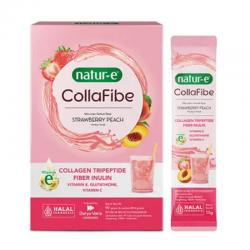 Natur-E CollaFibe Collagen Drink with Vitamin E & Fiber Strawberry Peach Box (5 Sachet @15gr)