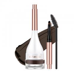 O.Two.O Waterproof Eyebrow Cream & Powder Gel Pomade #4 Black Tea 5gr (ED: Nov 25)