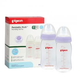 Pigeon Botol Susu PP Wide Neck Purple 240ml - 2pcs