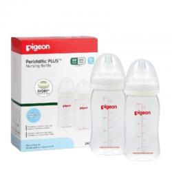 Pigeon Botol Susu PP Wide Neck Ivory 240ml - 2pcs