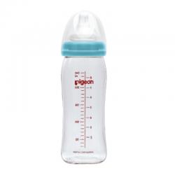Pigeon Botol Susu Kaca Wide Neck Blue 240ml