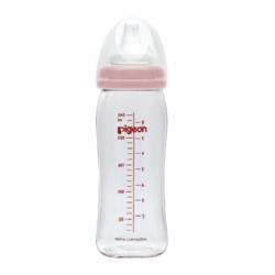Pigeon Botol Susu Kaca Wide Neck Pink 240ml