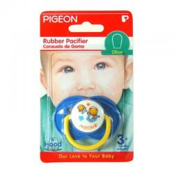 Pigeon Rubber Pacifier Olive Flower Step 2 - Blue