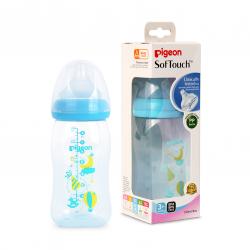 Pigeon SofTouch Clear Wide Neck Blue 240ml