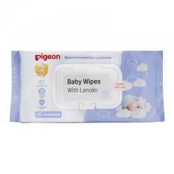 Pigeon Baby Wipes Moisturizing Cloths with Lanolin 70s