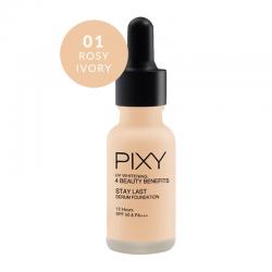 Pixy UV Whitening 4 Beauty Benefits Stay Last Serum Foundation 01 Rosy Ivory 17ml