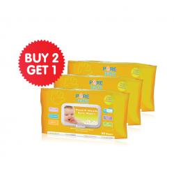 Pure Baby Hand and Mouth Baby Wipes Orange 60s Buy 2 Get 1 Free