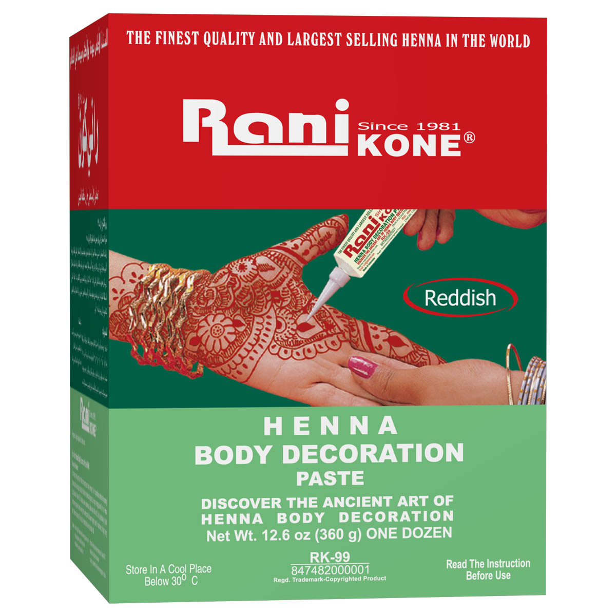  Rani Kone Henna Paste 99 Red Box 12pcs 30gr Gogobli