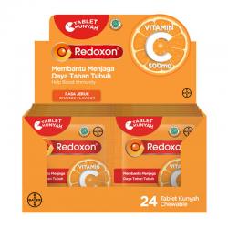 Redoxon Tablet Kunyah Vitamin C 500mg Rasa Jeruk Box 24 Tablet (1 Sleeve @2 Tablet)