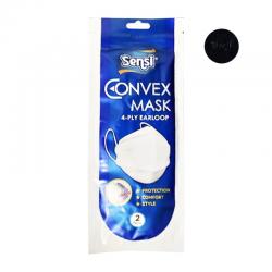 Sensi Convex Mask 4-Ply Earloop Black 2s