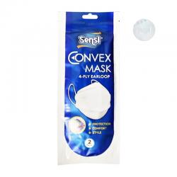 Sensi Convex Mask 4-Ply Earloop White 2s