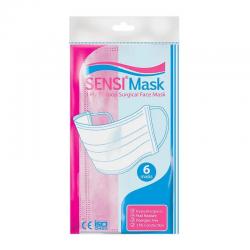 Sensi 3ply Earloop Surgical Face Mask Pink 6s
