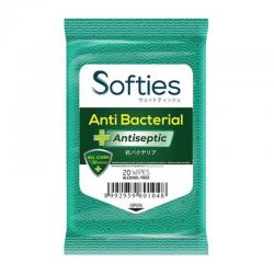 Softies Wet Wipes Antibacterial Antisepctic 20s