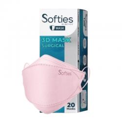 Softies 4 Ply Earloop 3D Surgical Mask Soft Pink 20s