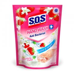 SOS Hand Wash Anti Bacterial Strawberry Floral Refill 300ml