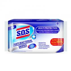 SOS Anti Bacterial Wipes 10 Sheets+10 Sheets