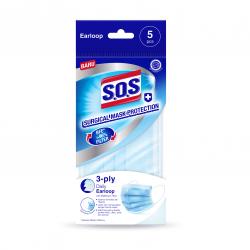 SOS Surgical Protection Mask 3 Ply Daily Earloop 5s 