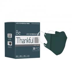 Thankful 4-Ply Earloop 3D Mask Forest Green 30s