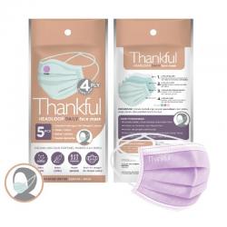 Thankful 4-Ply Headloop Daily Face Mask Ungu 5s