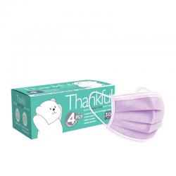 Thankful Kids 4-Ply Earloop Daily Face Mask Purple 30s