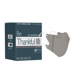 Thankful 4-Ply Earloop 3D Mask Light Grey 30s