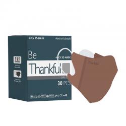 Thankful 4-Ply Earloop 3D Mask Coklat 30s
