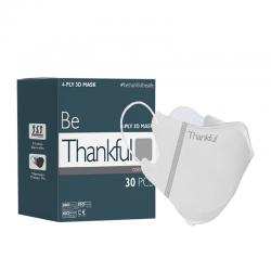 Thankful 4-Ply Earloop 3D Mask White 30s