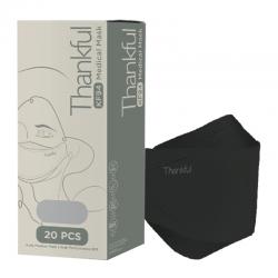 Thankful 4-Ply Earloop KF94 Medical Mask Black 20s