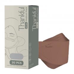Thankful 4-Ply Earloop KF94 Medical Mask Coffee 20s