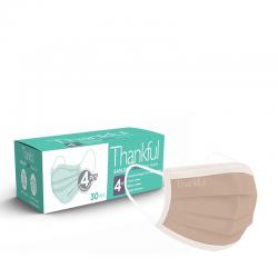 Thankful 4-Ply Earloop Daily Face Mask Coffee 30s